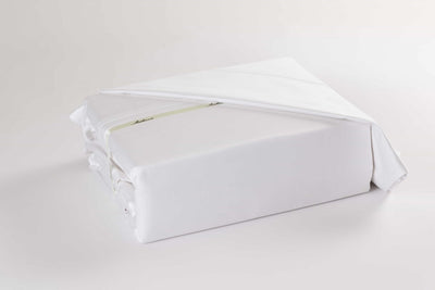 A White Long Staple Cotton Sheet Set from Hometrend, a Canadian Bedding company