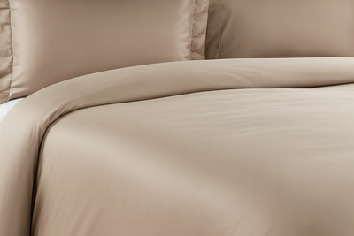 Athena 600 Thread Count 100% Long- Staple Cotton Luxury Duvet Cover Set in taupe