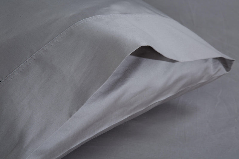 A grey Bamboo Rayon Pillow Case against a white background from Hometrend, a Canadian bedding store