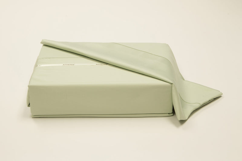 A 100% Long staple egyptian cotton sheet set including pillow cases in a avocado green color