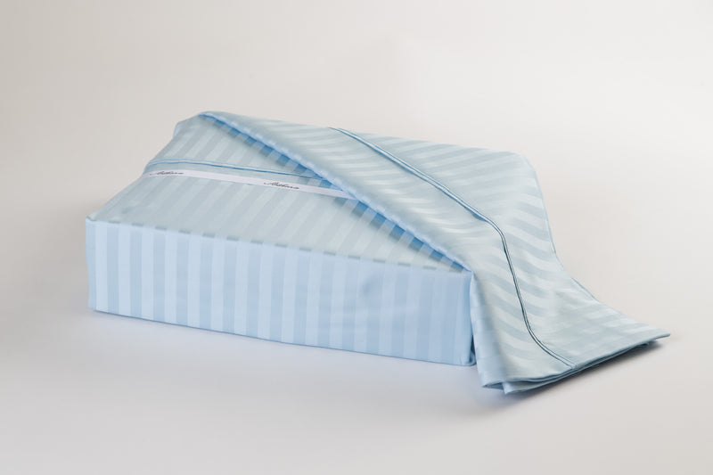 Athena 450 thread count stripe pillow cases in blue