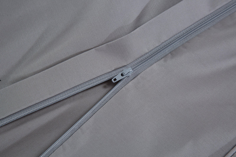 Bamboo Rayon Duvet Cover in Grey showcasing the zipper enclosure