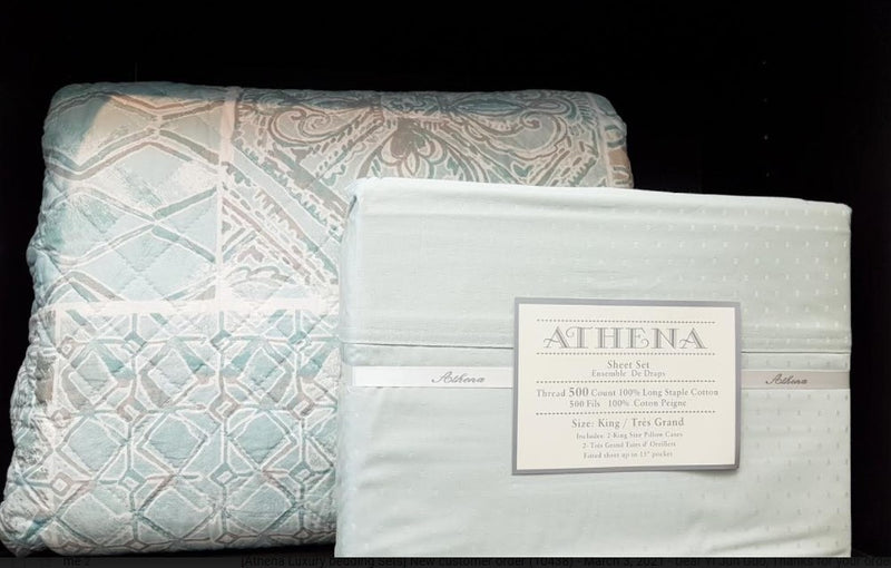 Athena 500 Thread Count Swiss Dots Duvet Cover Set