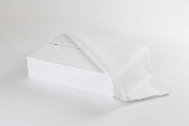 A Swiss Dot bed sheets set in white