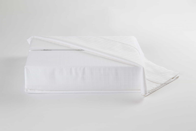 Athena White Bamboo Cotton Sheet Set in 300 Thread Count with Modern Pattern