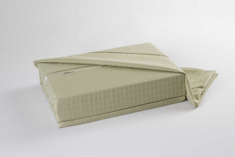 Athena Sage Green Colour Bamboo Cotton Sheet Set in 300 Thread Count with Modern Pattern