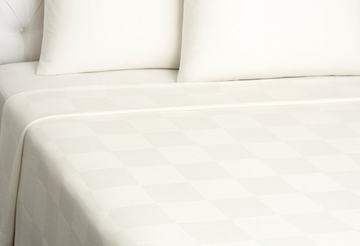 checker ivory patterned cut Duvet Cover long staple cotton