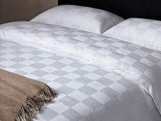 checker white patterned cut Duvet Cover long staple cotton